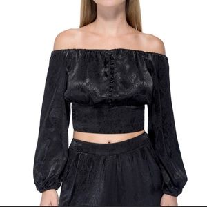 AFRM Jonas Satin‎ Off the Shoulder Top